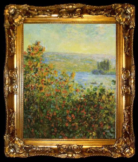 framed  Claude Monet Flower Beds at Vetheuil, ta009-2